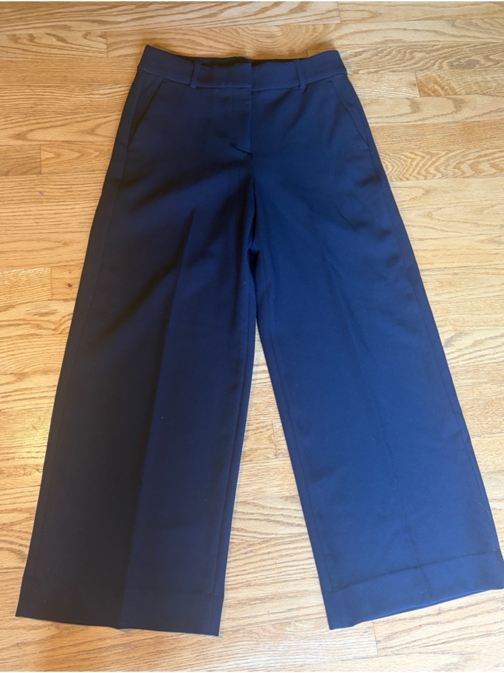 J Crew NWOT Sydney Flat Front Wide Leg Pants 6 Navy